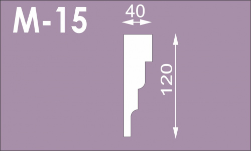 Молдинг М-15 (120*40), 2м (СГП)