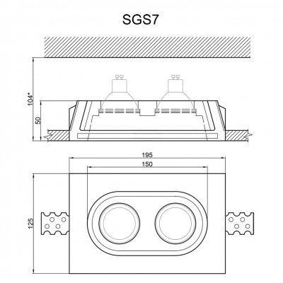 Гипсовый светильник SGS7 195х125х50