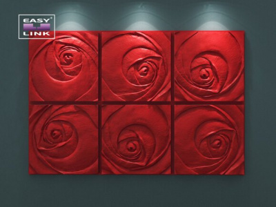 3D Дизайнерская панель из гипса ROSE - Пятый элемент PLATINUM ПАТИНА 600*600мм, 0,36м2