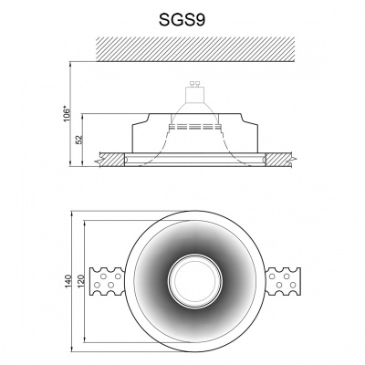 Гипсовый светильник SGS9 140х52