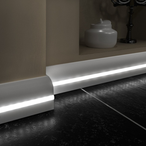 Напольный плинтус PN 080 LED (95х16х2000)