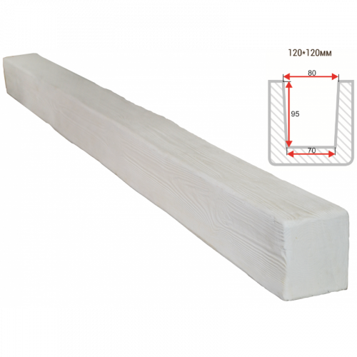 Балка ArnoDecor Модерн Белая 120*120 мм, 1 м
