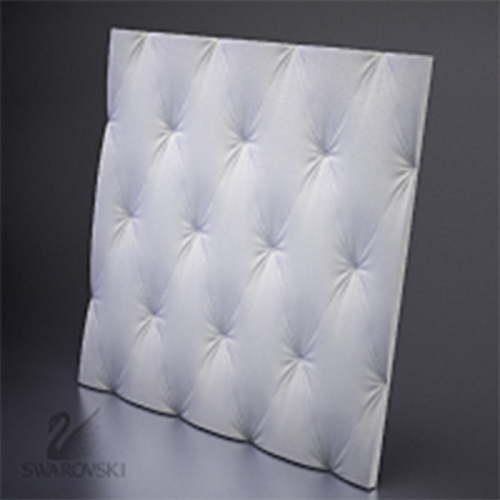 3D Дизайнерская панель из гипса ARISTOCRATE & SWAROVSKI, PLATINUM МАТОВЫЕ 600*600мм, 0,36м2