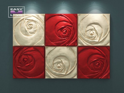 3D Дизайнерская панель из гипса ROSE - Пятый элемент PLATINUM ПАТИНА 600*600мм, 0,36м2