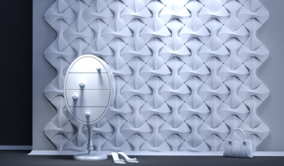 3D Дизайнерская панель из гипса FLIP , 330x188x28 мм, 0,0372м2, 26,9 шт. в 1 м2