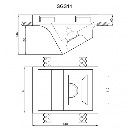 Гипсовый светильник SGS14 240х170х146