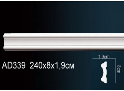 AD339F Молдинг (80х19х2300) гибкий гладкий