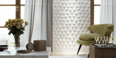 3D Дизайнерская панель из гипса HEKSA-dots, 200x173x37 мм, 0,026м2, 38,5 шт. в 1 м2