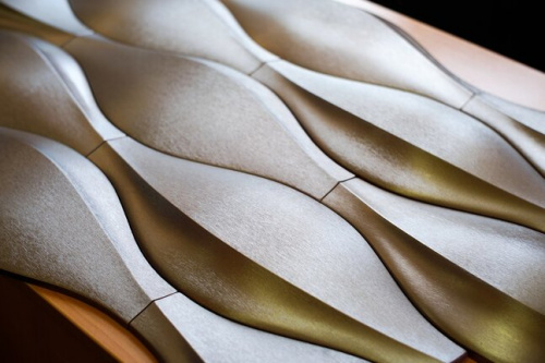 3D Дизайнерская панель из гипса DOVE в покрытии PLATINUM МАТ, 400x160x35 мм