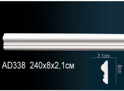 AD338F Молдинг (82х22х2300) гибкий гладкий