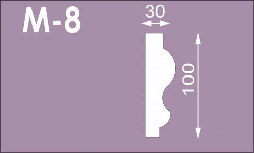 Молдинг М-8 (100*30), 2м (СГП) 2020