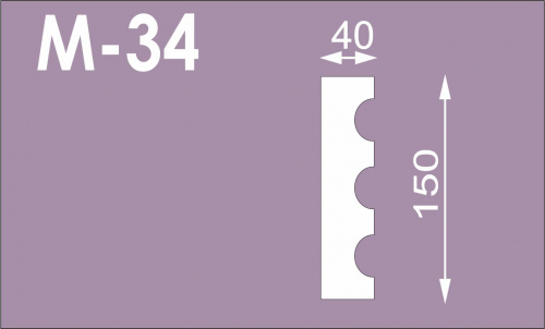 Молдинг М-34 (150*40), 2м (СГП)