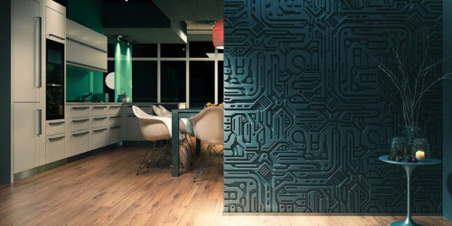 3D Дизайнерская панель из гипса EX-MACHINA B PLATINUM МАТОВЫЕ 600*600мм, 0,36м2